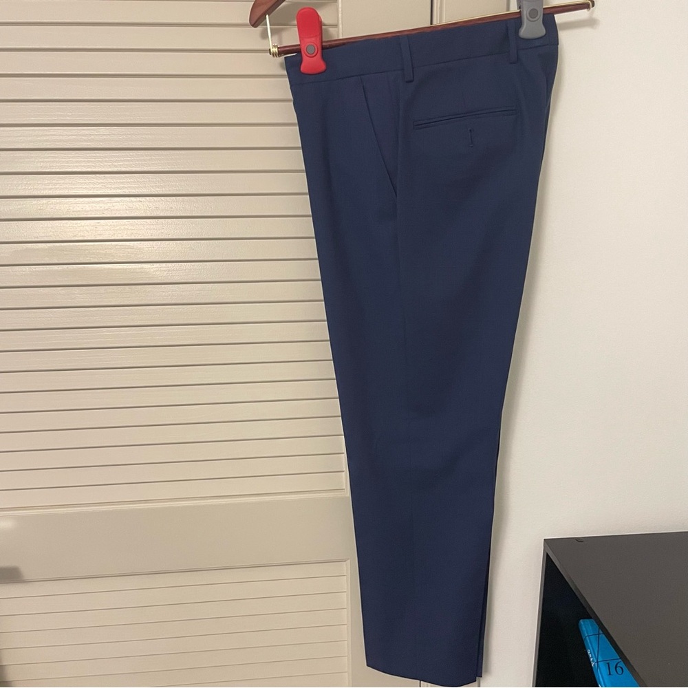 J.Crew Lightweight Wool Blue Patterned Dress Pants in size 29 x 27